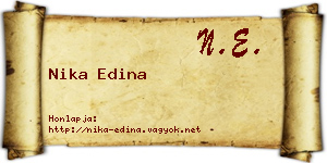 Nika Edina névjegykártya